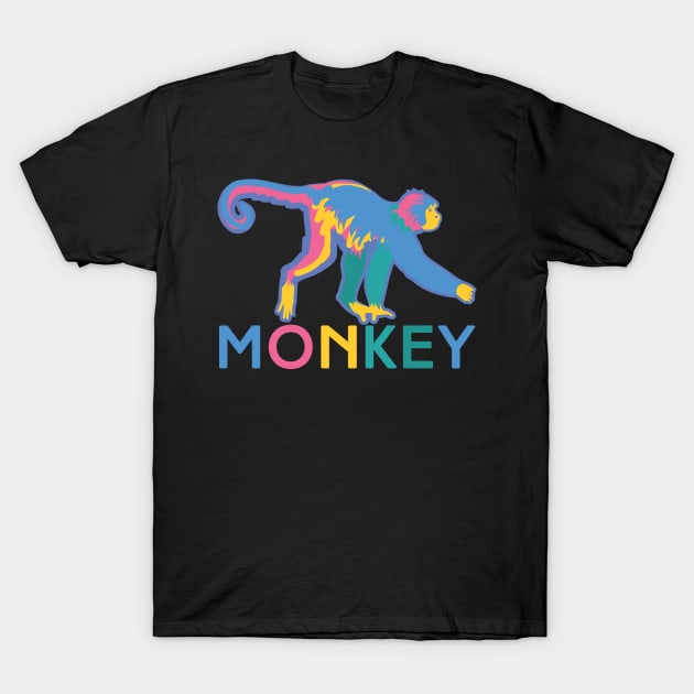 Happy Monkey T-Shirt by evisionarts